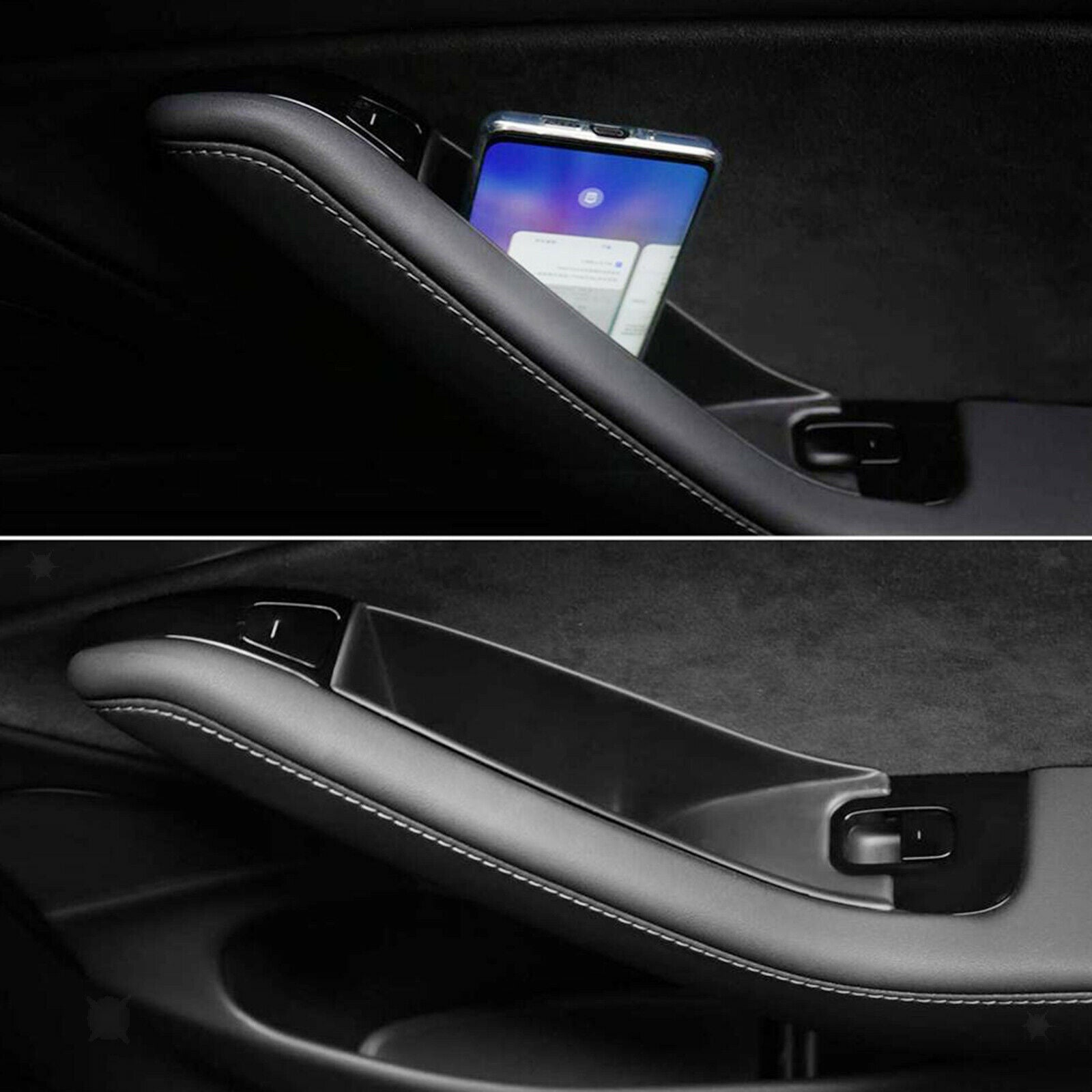 Set of 4 Car Side Door Storage Box for Tesla 2019 Armrest Kit Phone Parts