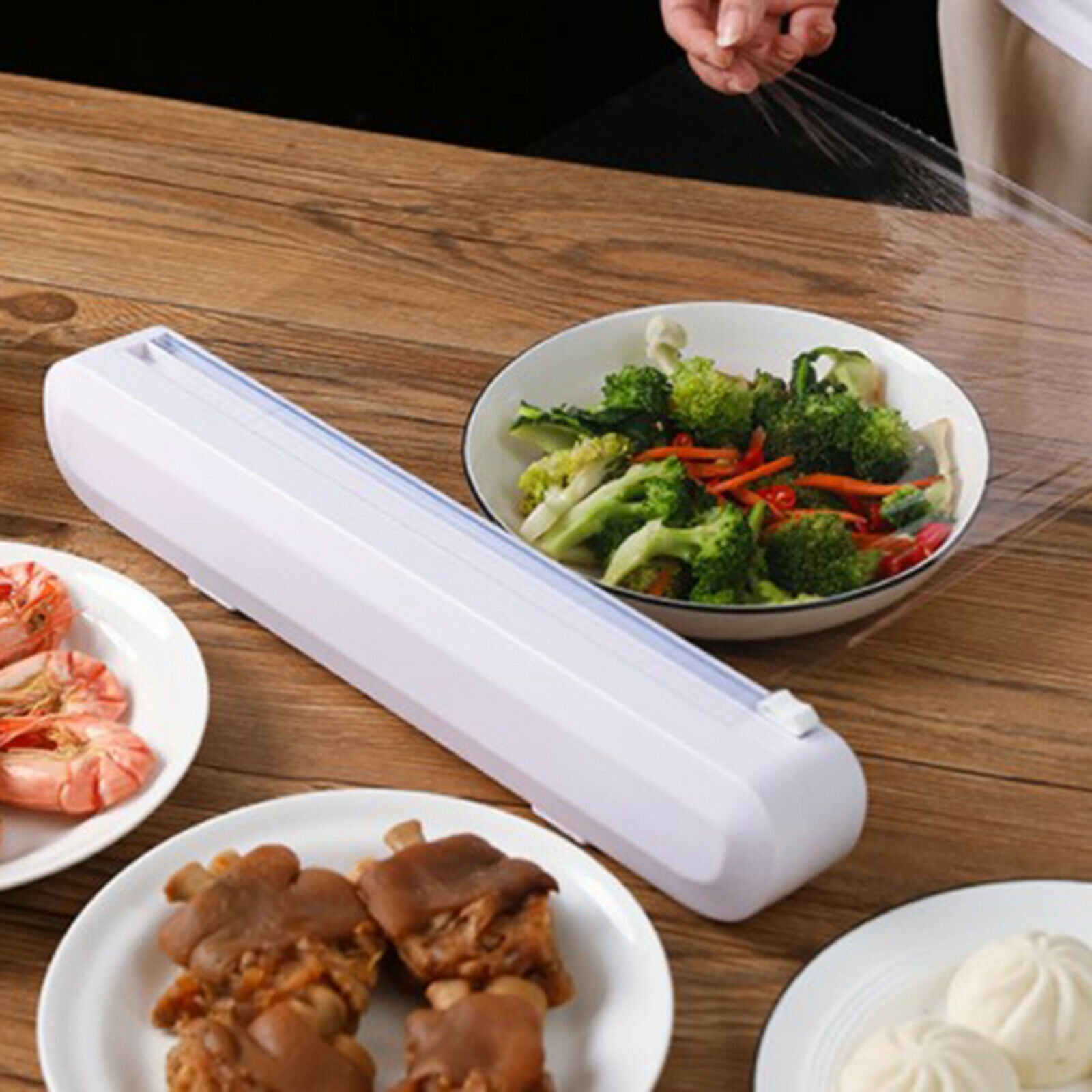 Cling Film Cutter Sealing Food Wrap Dispenser Cutting Kitchen Tool