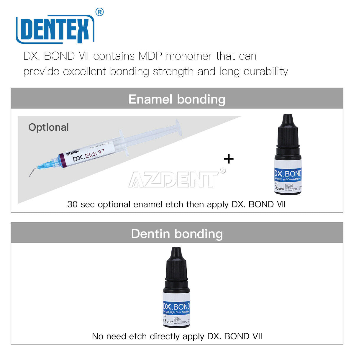 3 Bottles Dental DX.BOND VII Self Etch Light Cure Adhesive Bonding DX.bond,5ml