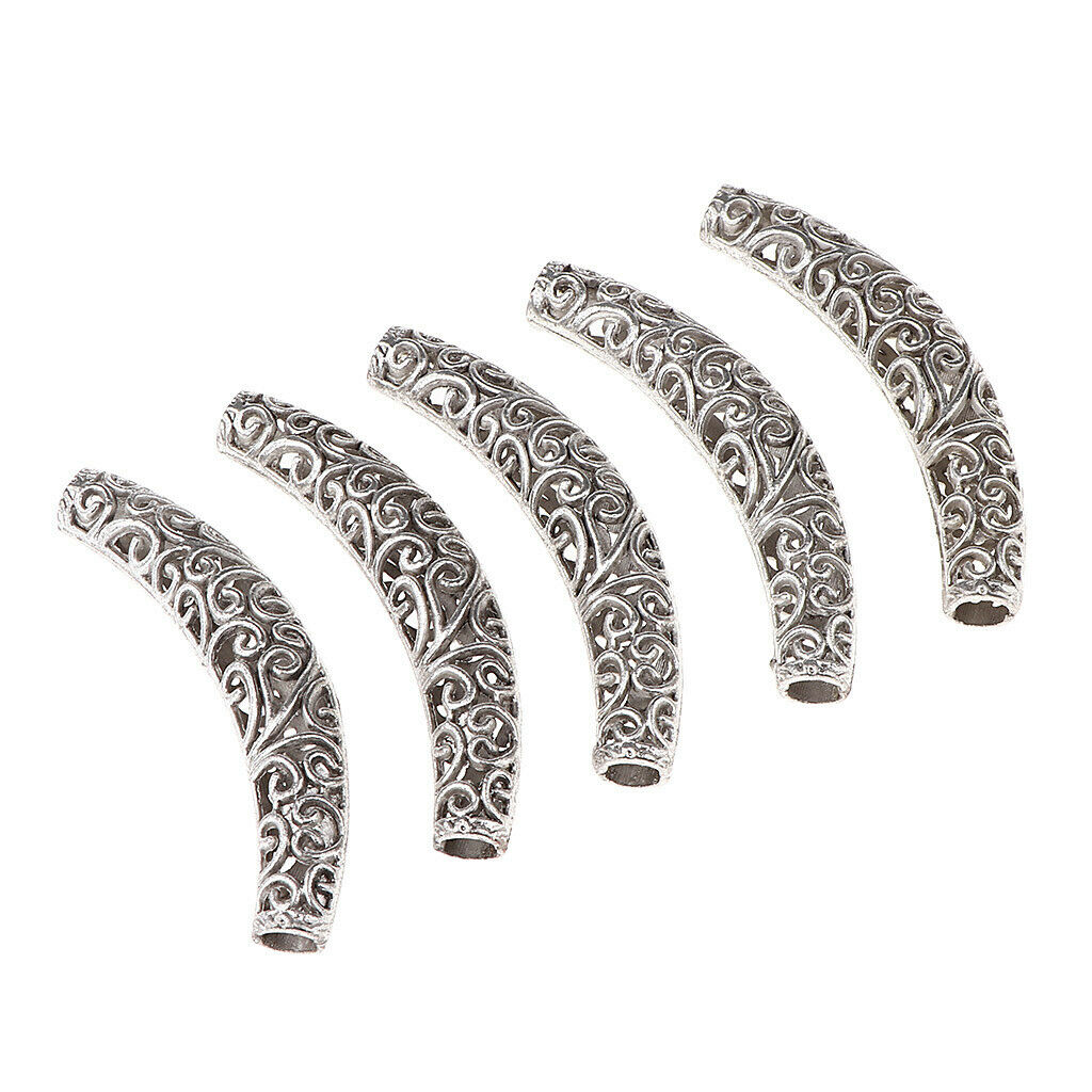 5Pcs Dreadlock Beads Braiding Jewelry Tubes Hair Pendants Ring Cuff 04