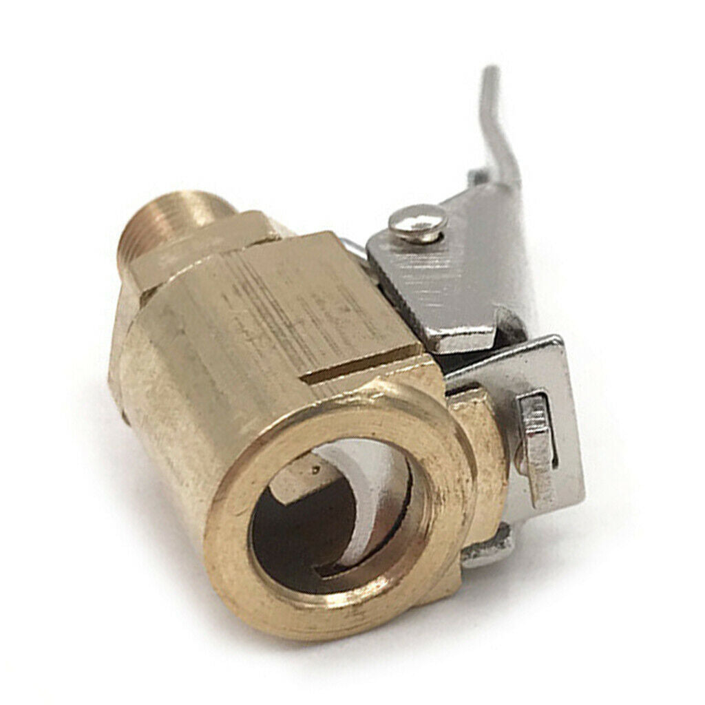 1x Brass Straight Lock On Tire Chuck Open Air Inflator Fit for 8V1 Thread Tires