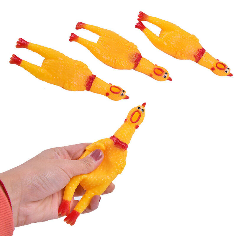 Dog Gadgets Novelty Yellow Rubber Chicken Pet Toys Novelty Screaming Chic.l8