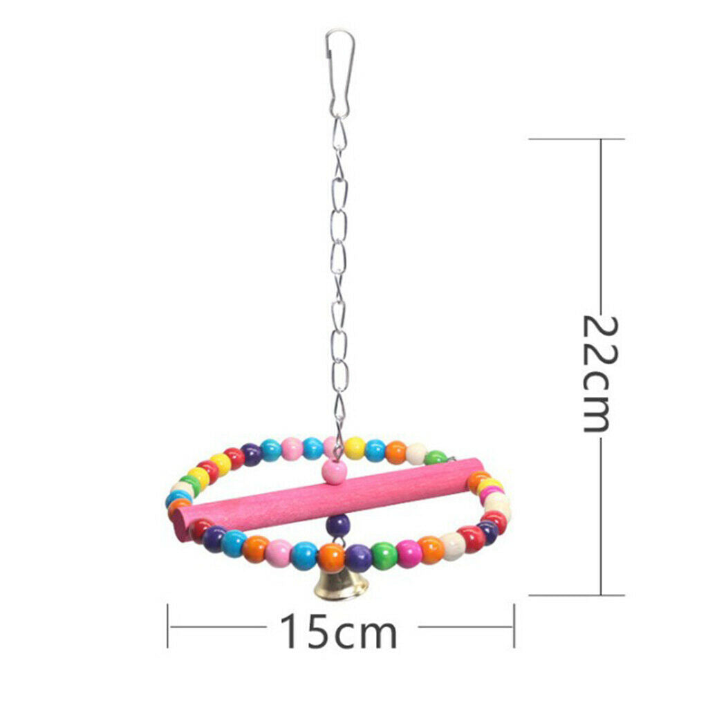 Multi Color Beads Hanging Swing Ladder For Bird Parrot Climbing & Chewing