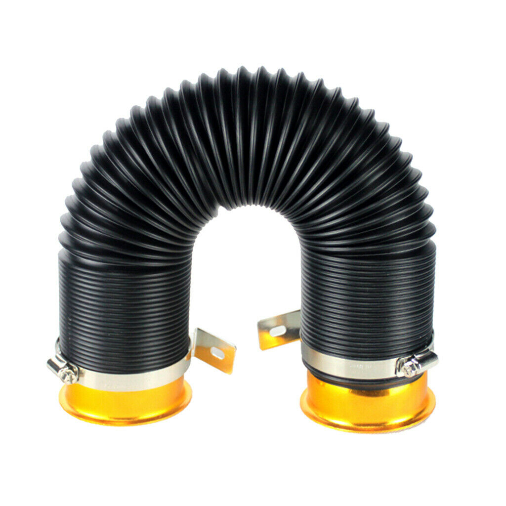 3inch Global Flexible Cold Air Intake Pipe Inlet Hose Tube Duct Inlet Golden