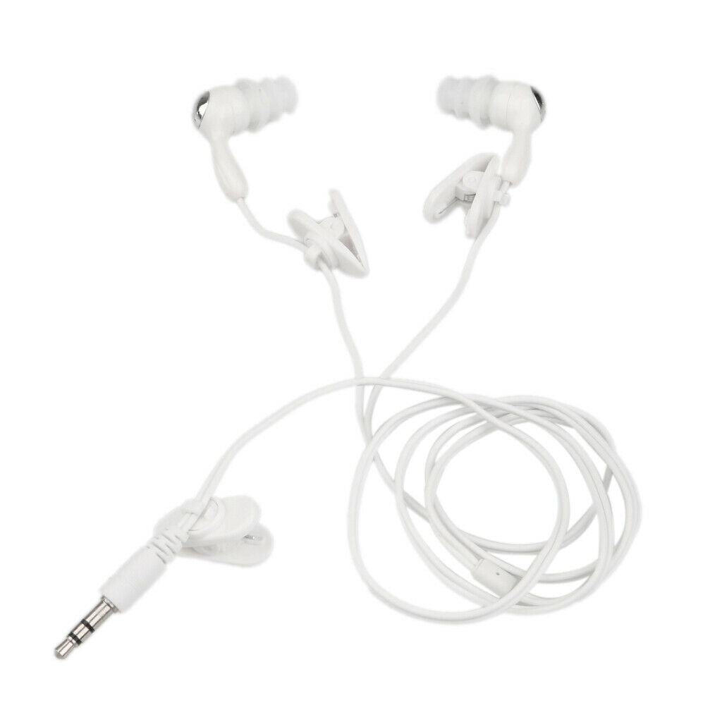 3.5mm Waterproof Earphone Headphone Stereo Swimming for MP3 Radio iPod White