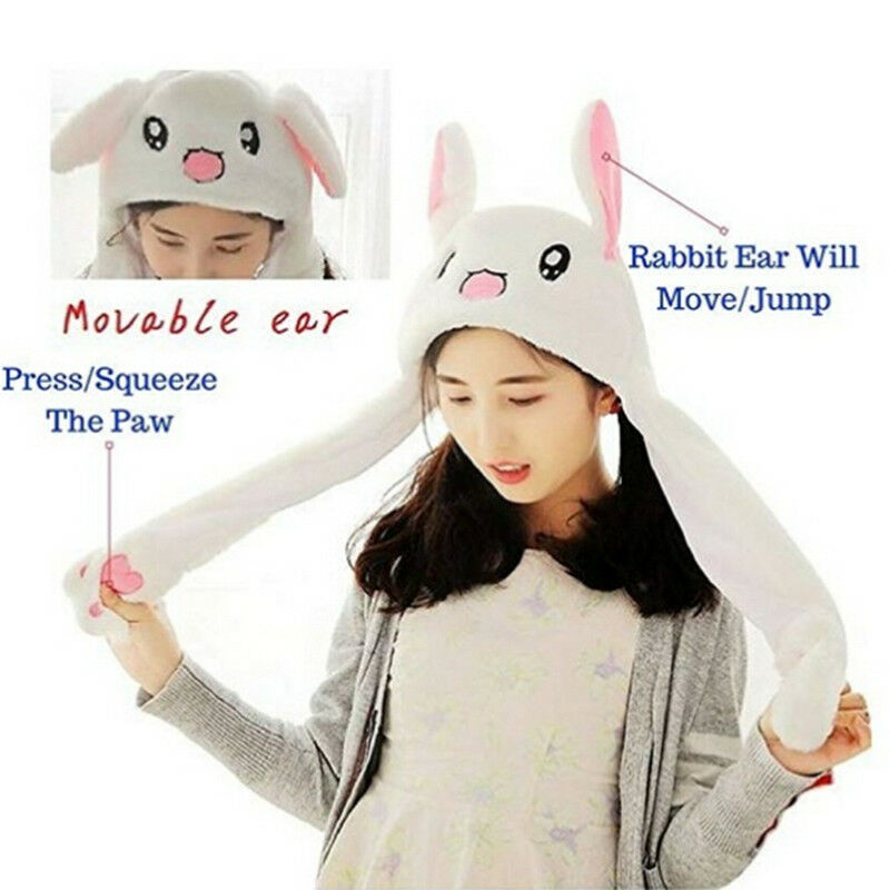 Cute Rabbit Hat Ear Will Move When You Hold The Leg Funny Plush Hat  rsJCAUBDDD