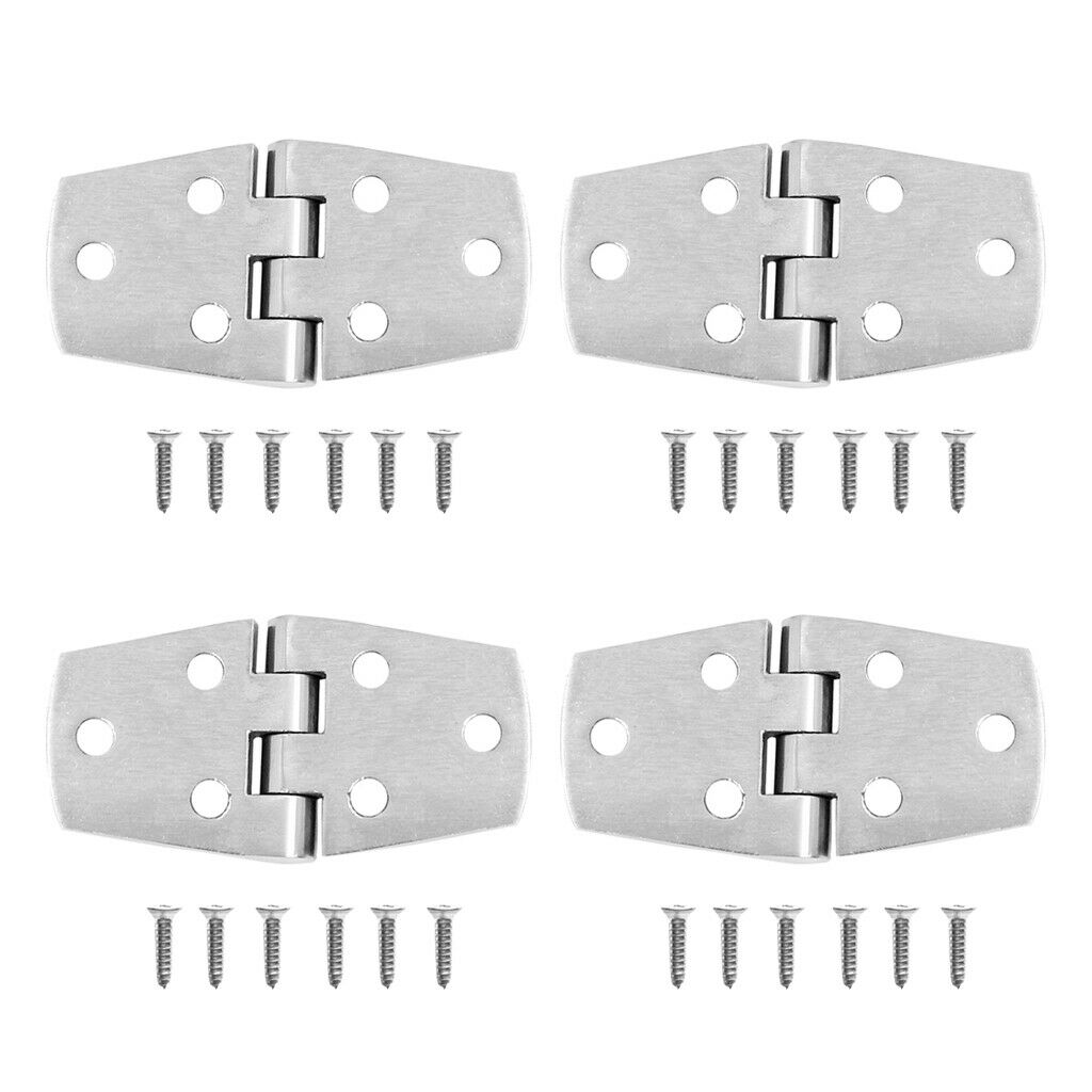 4x Stainless Steel Marine Boat Caravan Yacht Door Hatch Cabin Hinge Strap