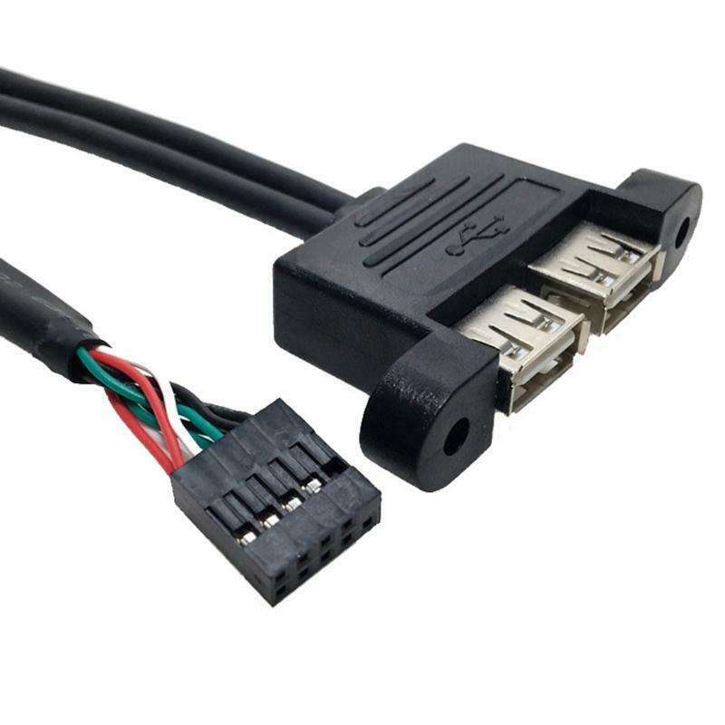 Dual USB Extension Cable 30cm Motherboard 9Pin to Dual USB 2.0 Extension Cable