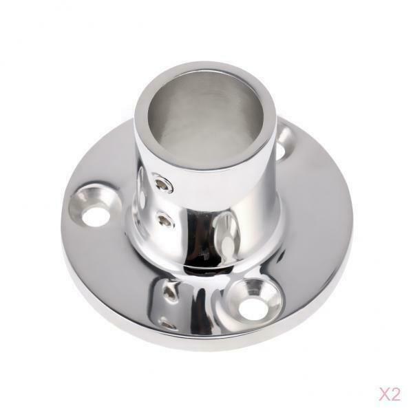 2x Boat Rail/Stanchion Base for 1"/25mm Tube 90 Degree 316 Stainless Steel