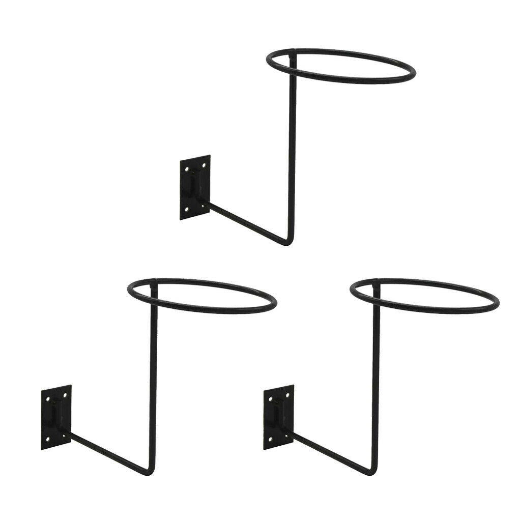 3 Pieces Heavy Duty Metal Helmet Holder Cowboy Hat Rack Stand Hanger Black