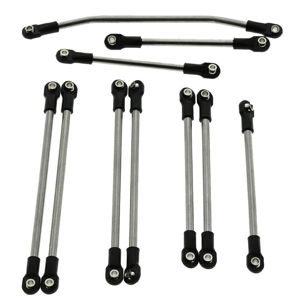 10Pieces Stainless Steel Link Rod Linkage for Axial SCX10 90046 90047 90035