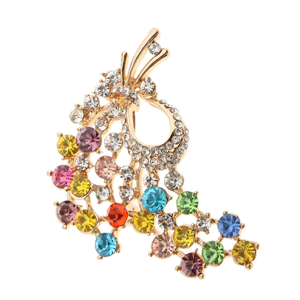 Colorful Rhinestone Crystal Flower Broach Brooch Pin Wedding Bridal Corsage