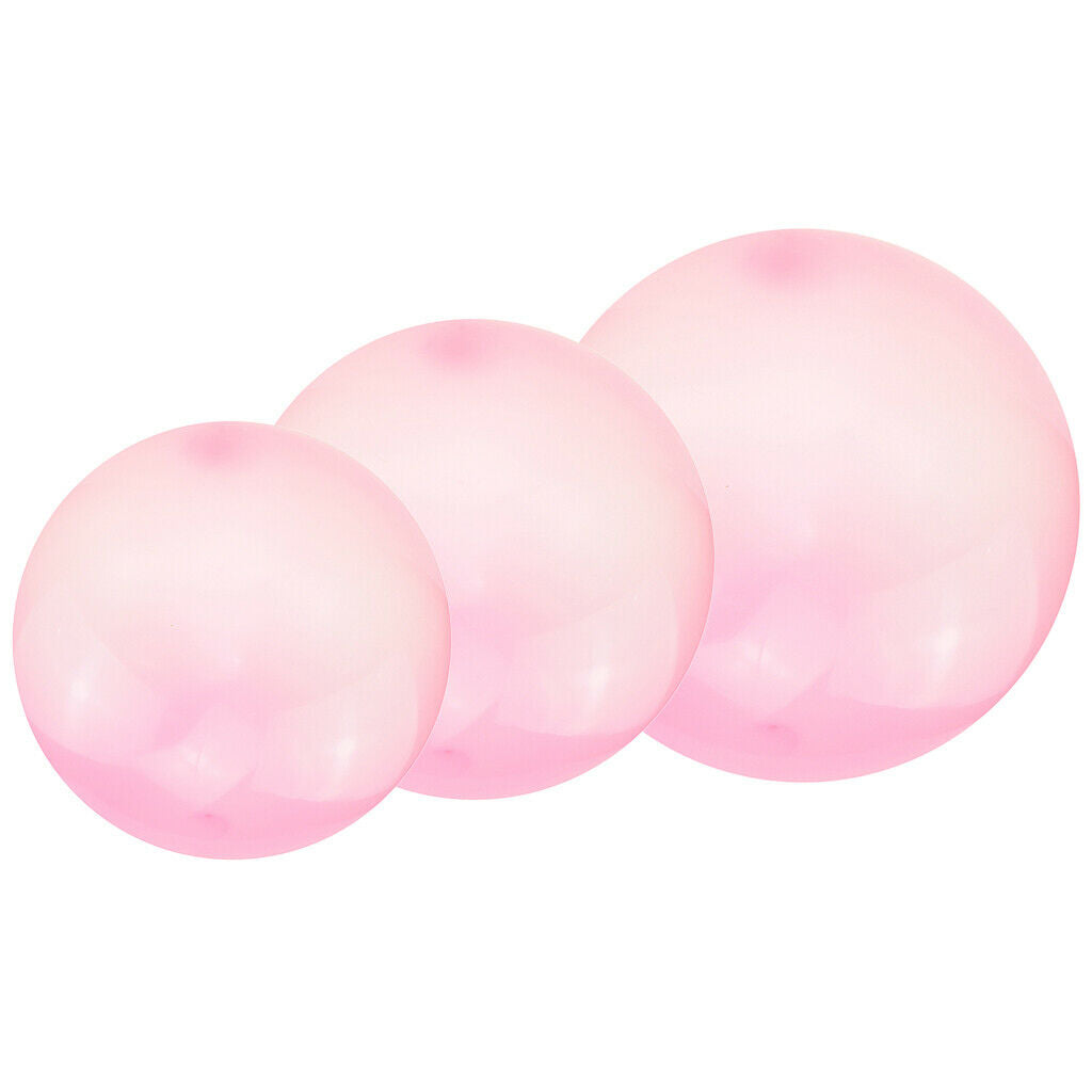 3x Bubble Ball Soft Inflatable Balloon Families Balls Beach Game Toys Pink