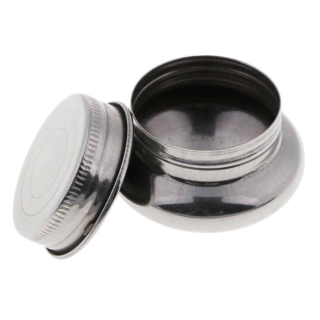 Stainless Steel Single Dipper Oil Paint Pen Ink Well Palette Clip Cup w/ Lid
