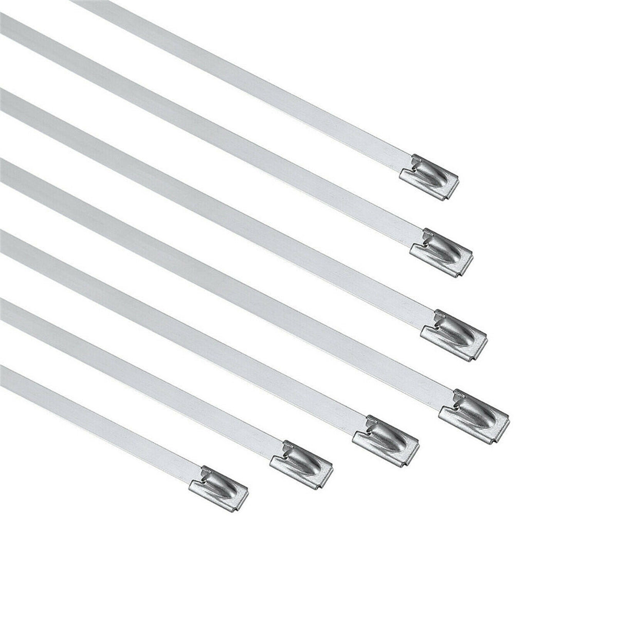 100 Count Stainless Steel Cable Ties Self Locking Zip Ties 4.6x200mm