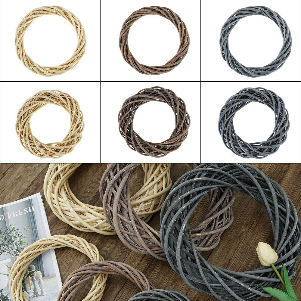 30CM Christmas Rattan Wreath Wicker Rattan Garland DIY Wedding Party Decor
