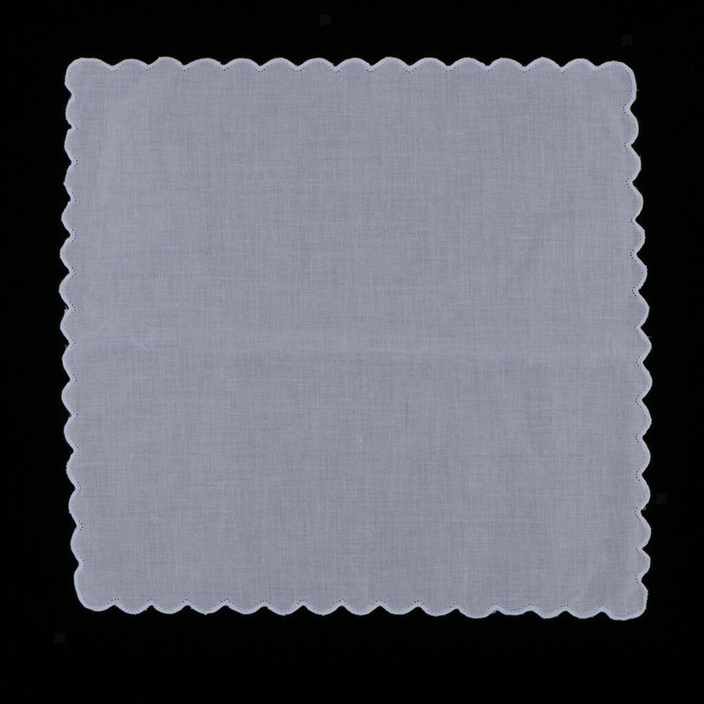 100% Cotton White Handkerchiefs Hanky Pocket Square for Men Women 28x29cm
