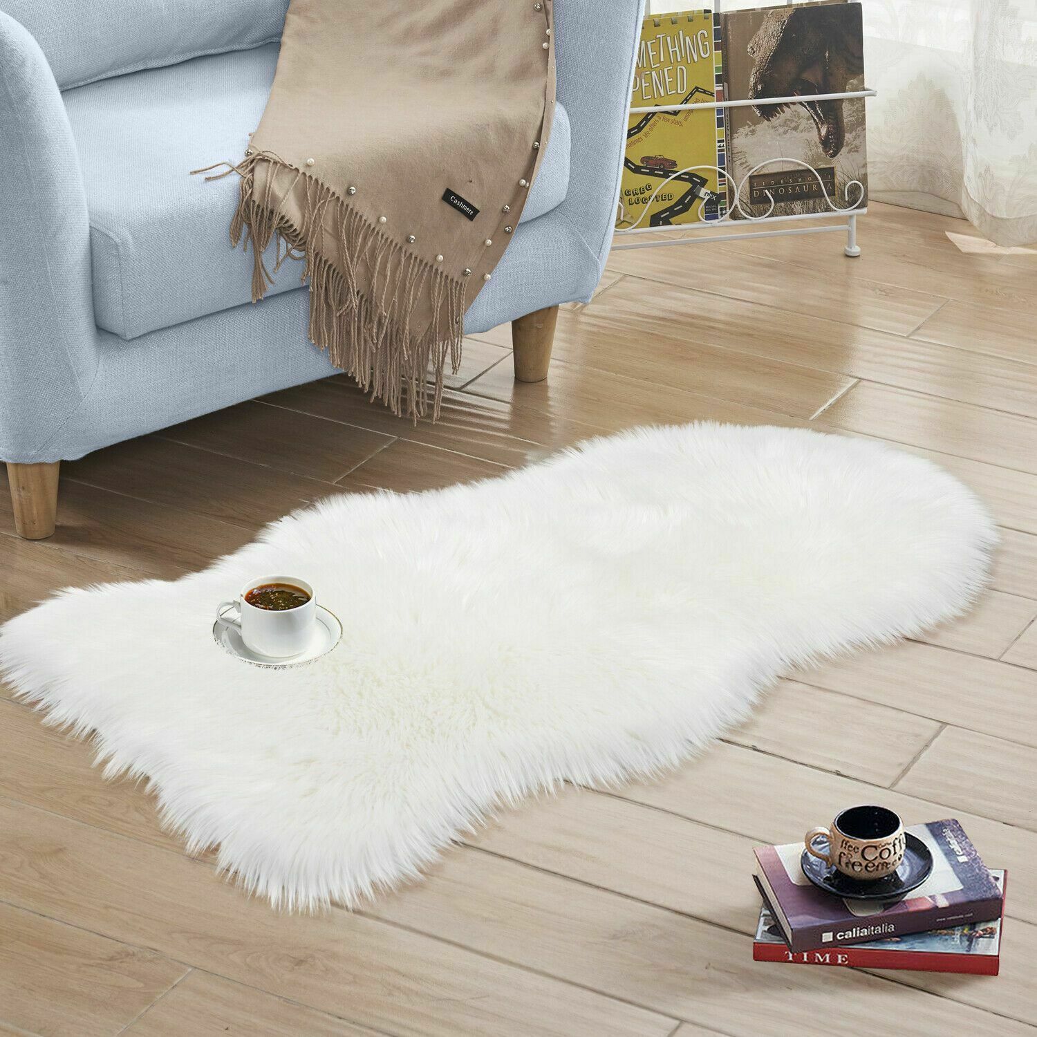 Sofa Cover Living room Artificial Sheepskin Rug Irregular Seat Pad Plush Mat