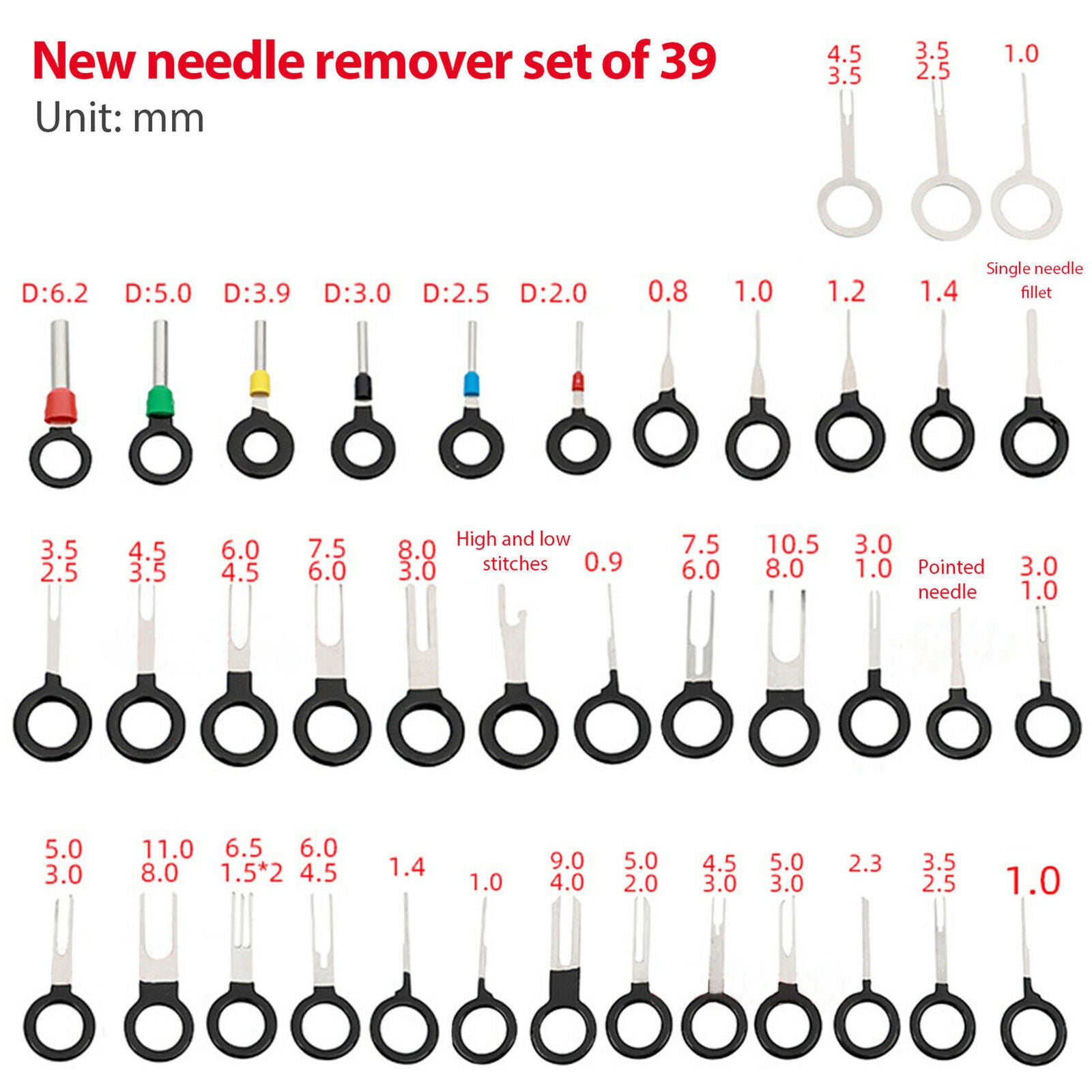 117pcs Car Terminal Removal Tool Kit Wire Connector Extractor Puller Release Pin