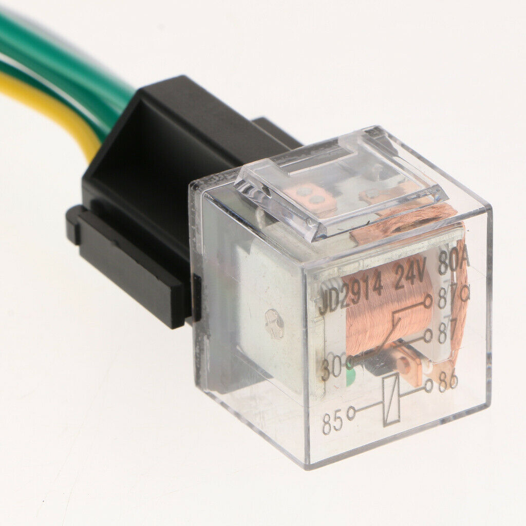5Pcs Car Relay and Socket Waterproof 80A AMP 5-Pin SPDT 5 Wire 18/16AWG  24V