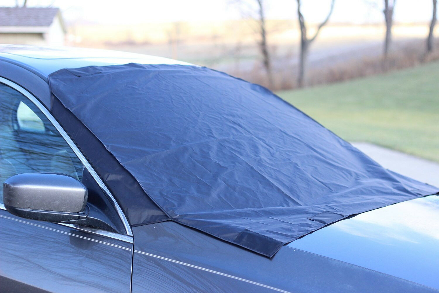 Auto Car Windshield Cover Snow Ice Frost Protector Sun Shield Magnetic Tarp Flap
