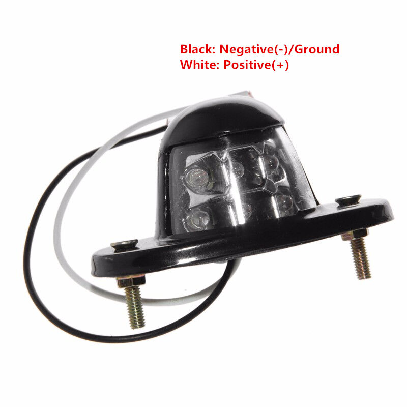 2x White 6 LED License Plate Light Screw Bolt-on Car Door Lamp for Car Truck Van