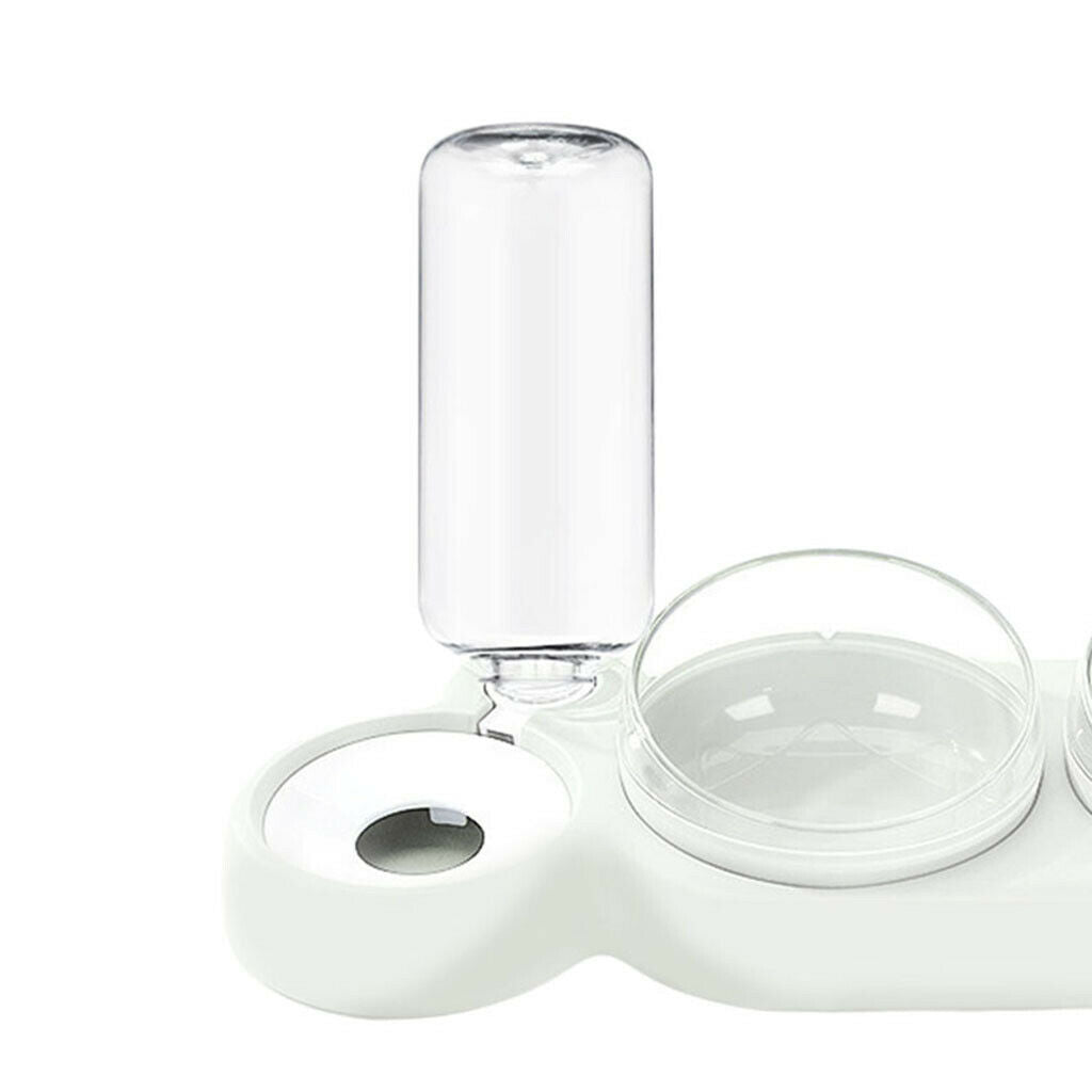Dog Cat Bowls Feeder Puppy Kitten Foods Dispenser Drinker Containers White