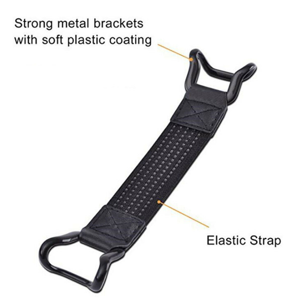 4pcs Black Mobile Phone Holder Elastic Strap Metal Bracket One Hand Operation