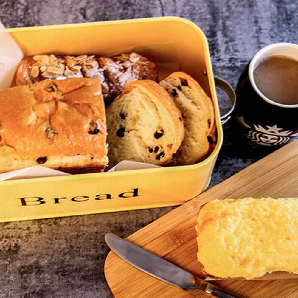 Bread Box Modern Kitchen Storage Cake Container Storage with Lid White S