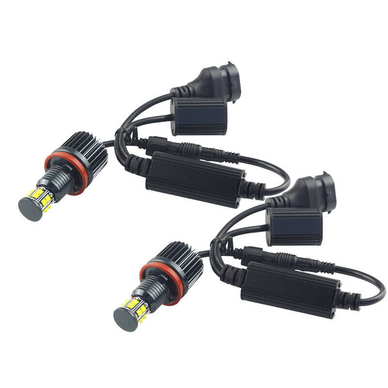 2PCS H8 LED Angel Eyes Halo Ring Light Bulbs HID Xenon 6500K Fit For BMW E82 E90