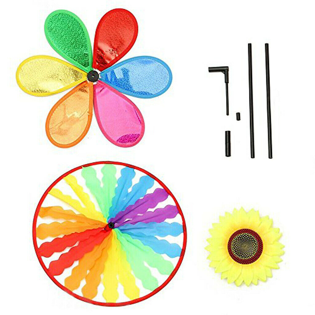 Rainbow Windmill Windsocks Whirligig Wheel Home Yard Decor Gift