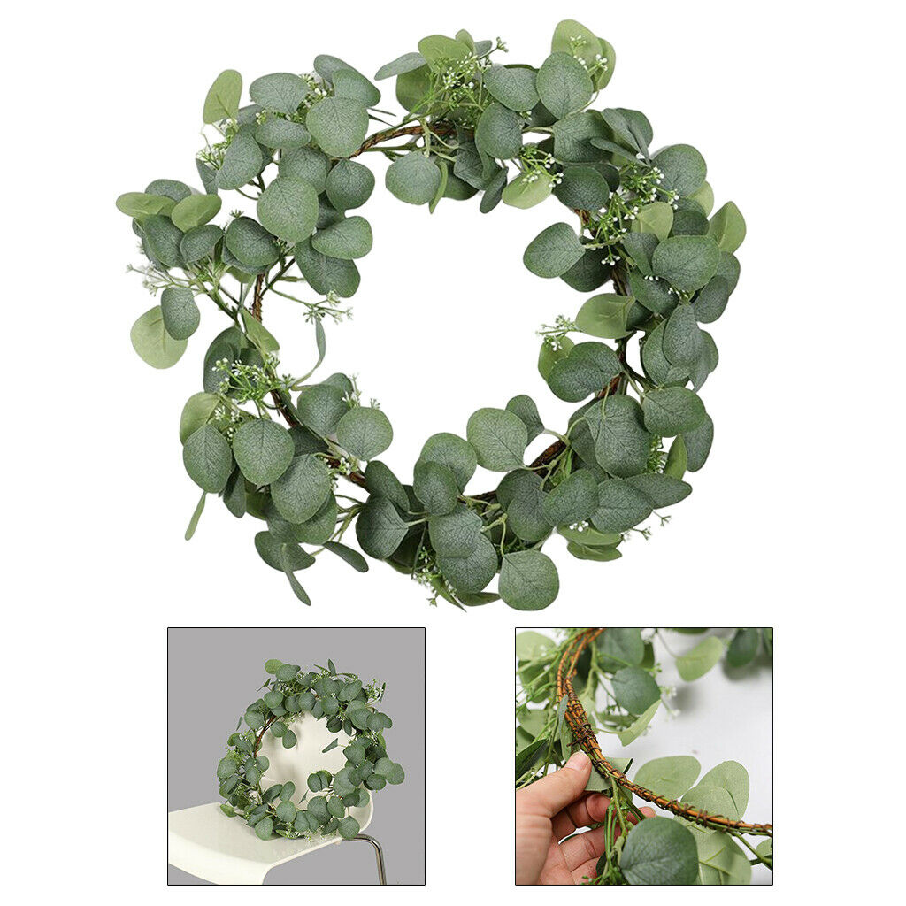 45cm Eucalyptus Wreath Greenery Front Door Window Garland Home Wedding Decor
