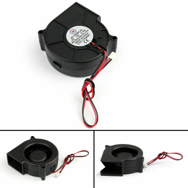 10xBrushless DC Cooling Blower Fan 7530S/12V 2 Wire 75x75x30mm Sleeve Bearing B5
