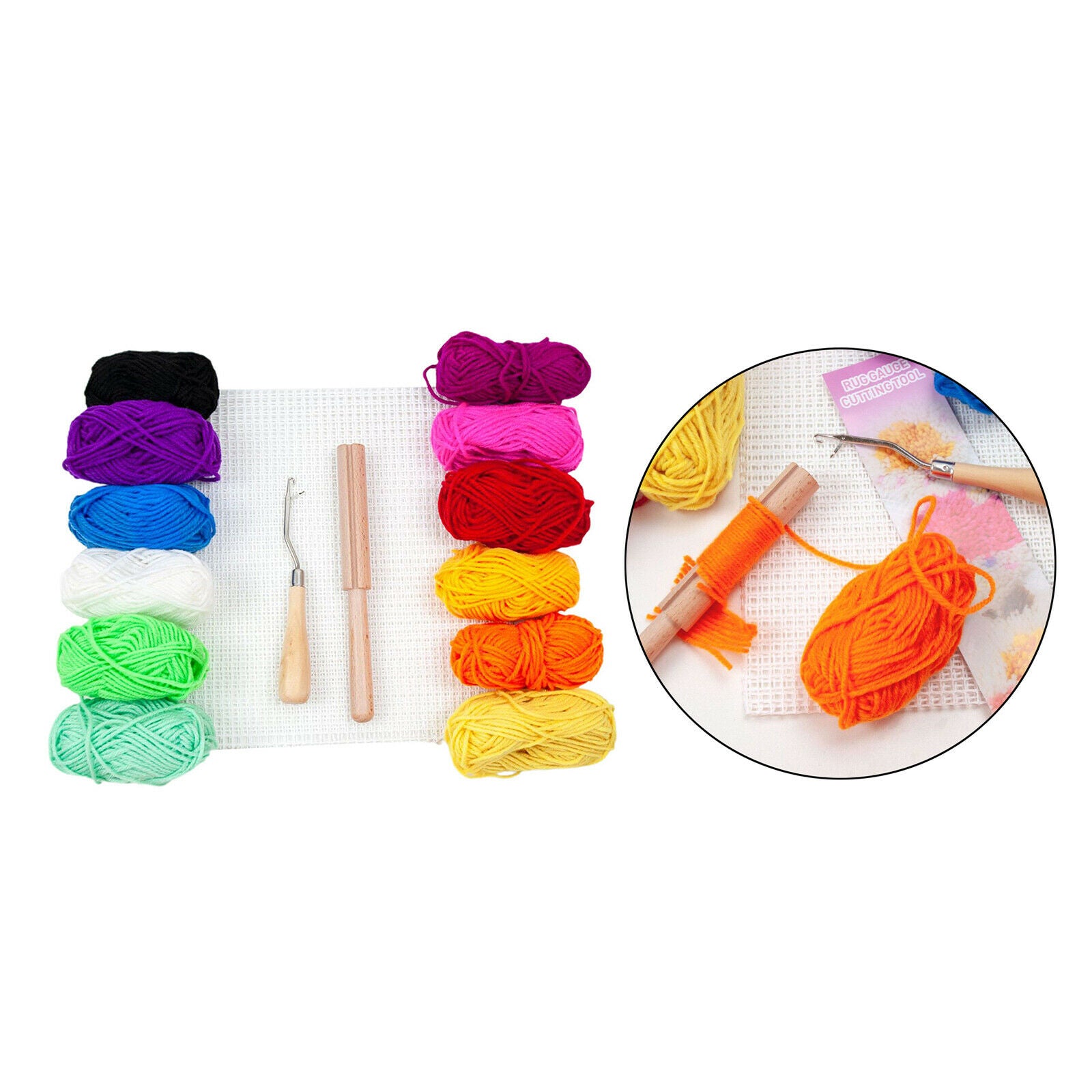 12x Latch Hook Rug Yarn Kits for Adults Needle Craft Supplies Decor Kit