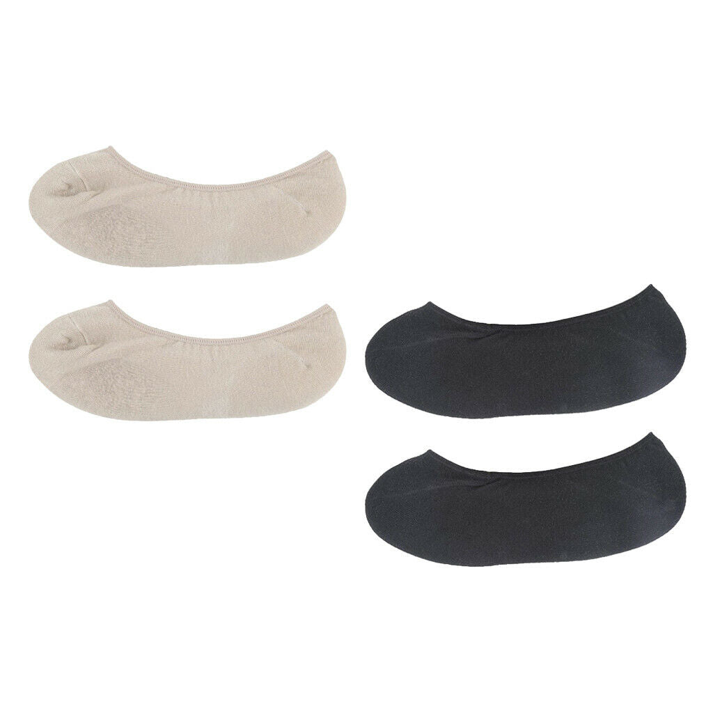 2 Pairs Breathable Soft Spa Gel Socks Repair Cracked Dry Foot Men Black+Skin