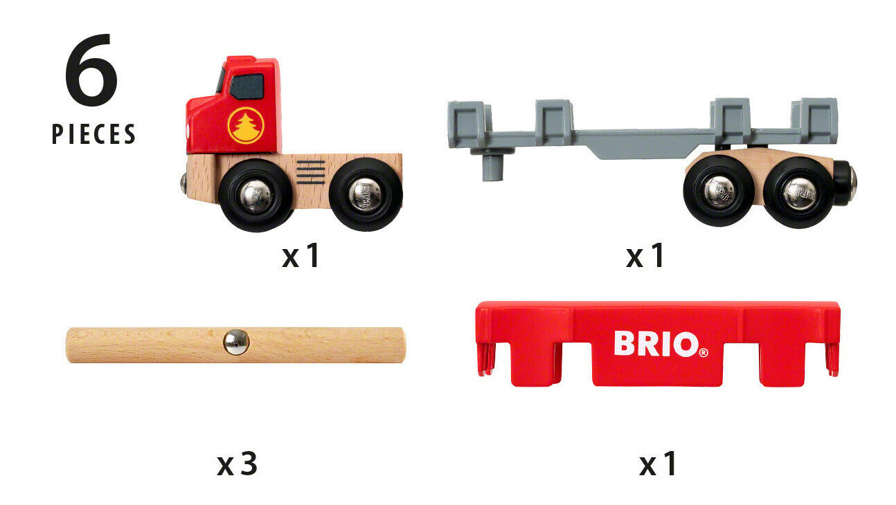 33657 BRIO Lumber Transport Truck Wagon Wooden Building Train Railway Age 3yrs+