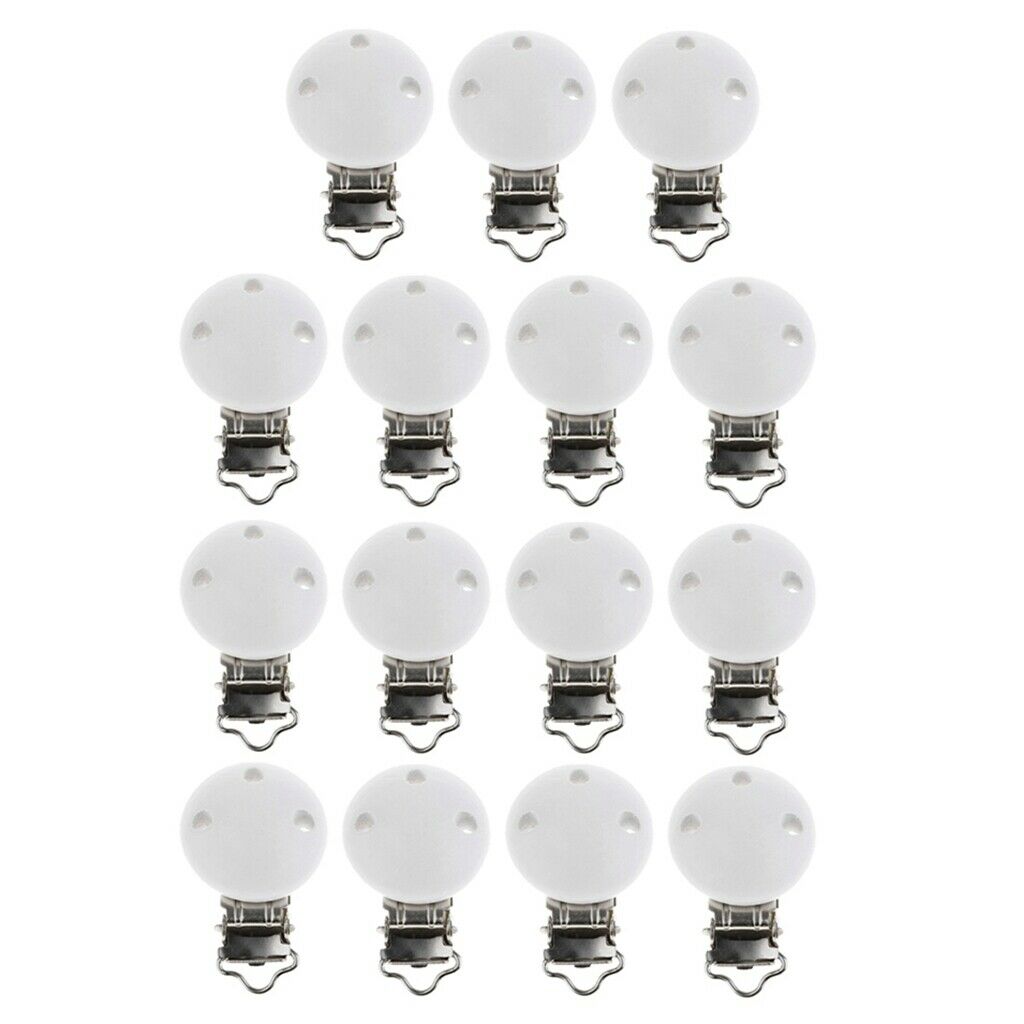Baby Wooden Pacifier Clips Nursing Pacifier Clips Chewable Round Holes White