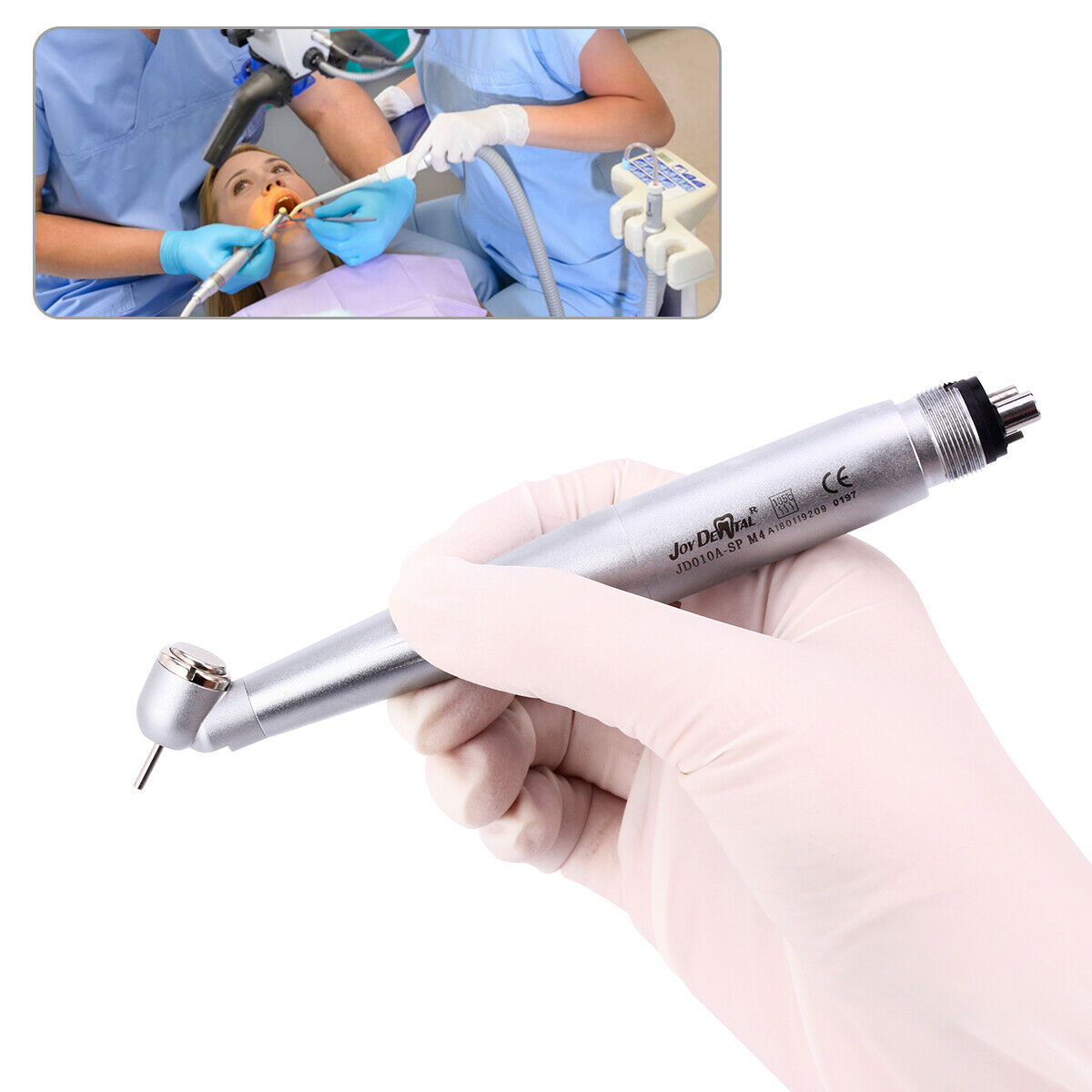 Dental 45° E-generator LED integrated High Speed Handpiece Push Button 4Holes