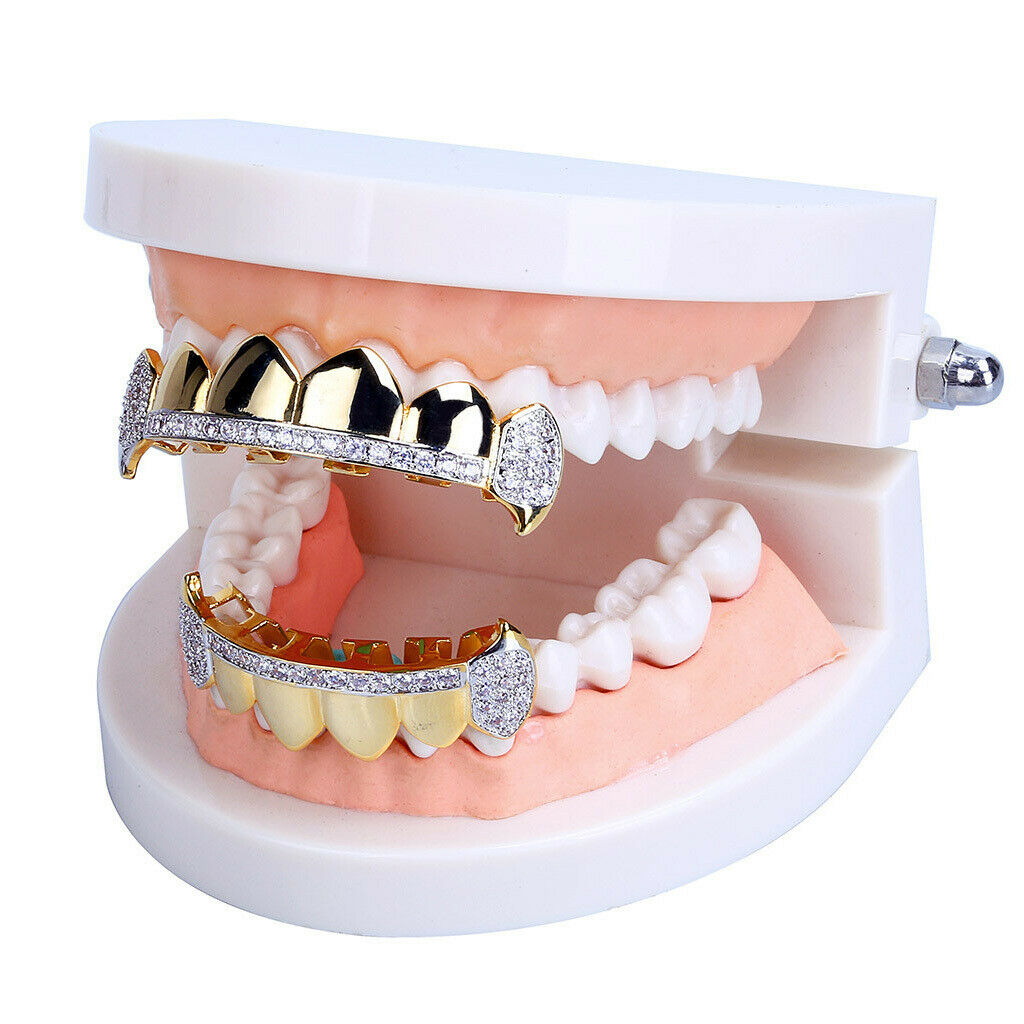 Hip Hop Grills Teeth Grills Sets 6 Teeth Top And Bottom Skirt with Free Mold Kit