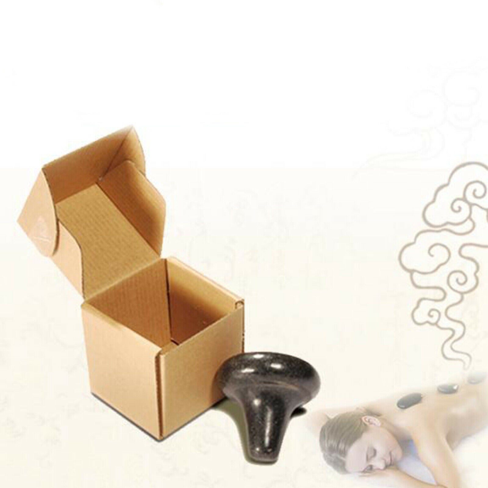 2 Piece Spa Therapy Hot Massage Stone Body Lava Basalt Tool 6.3x6.3x5.3cm