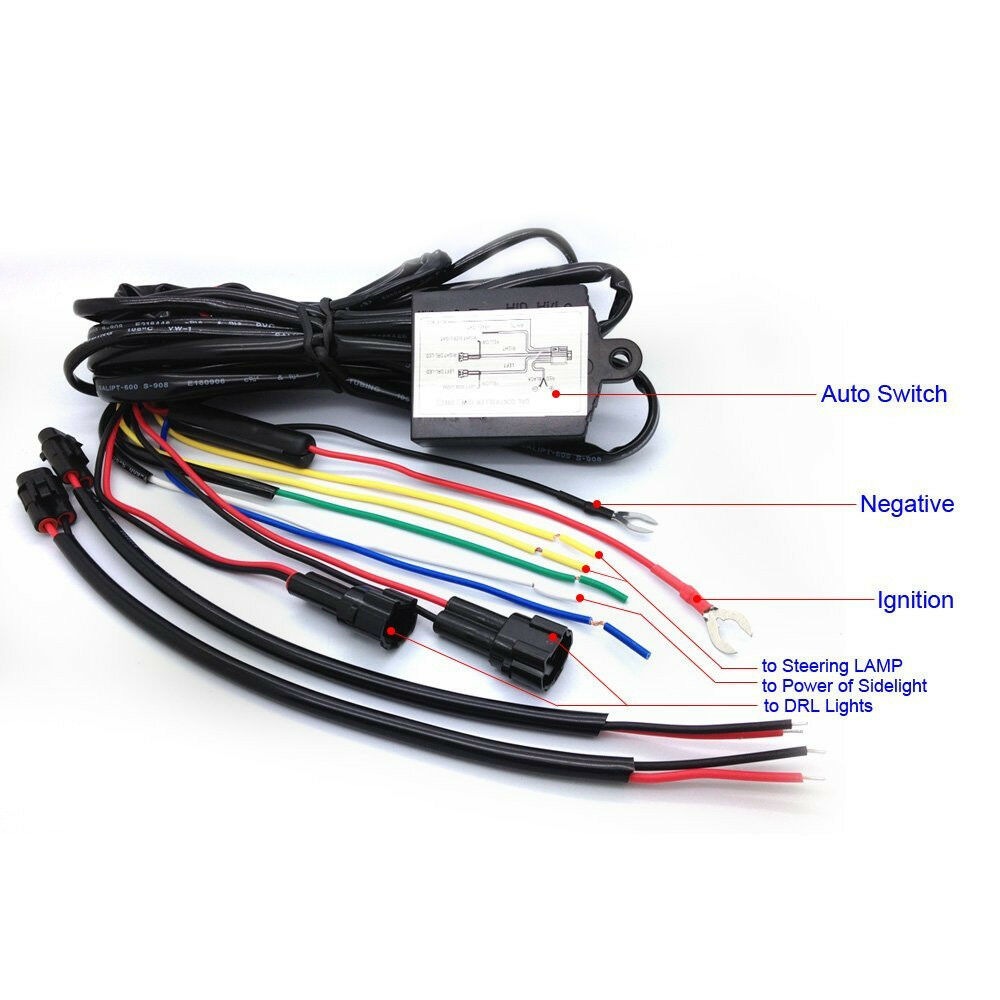 Car SUV LED Daytime Running Light DRL Relay Harness Automatic On/Off Control Box