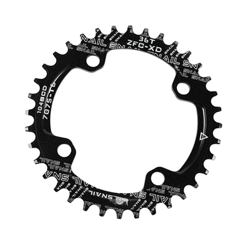 Bike Chainring 104 BCD Single Speed Chain Ring 32T 34T 36T 38T Black 36T
