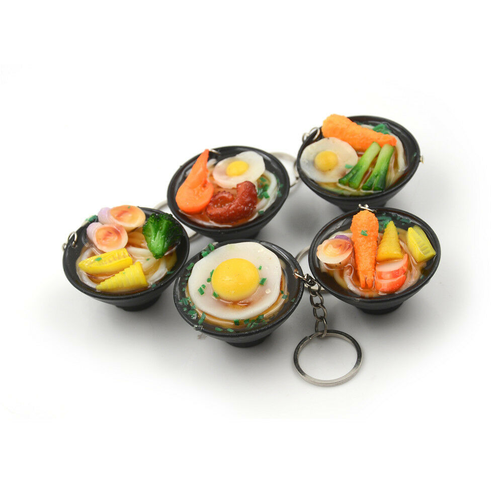 Ramen Lanyard  Design Simulation Food Keychain Noodles Vegetables Kids Toys BDAU