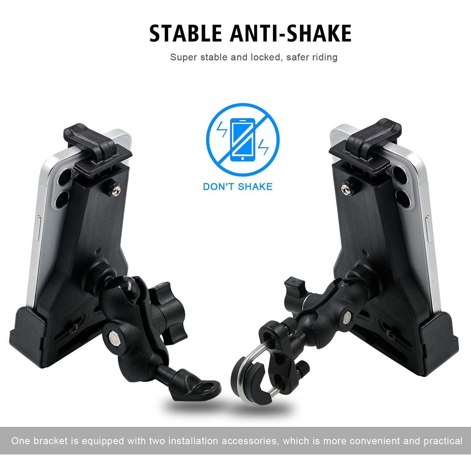 For Motorcycle Electric Car 360° Adjustable Phone Holder Wireless Charging Stand