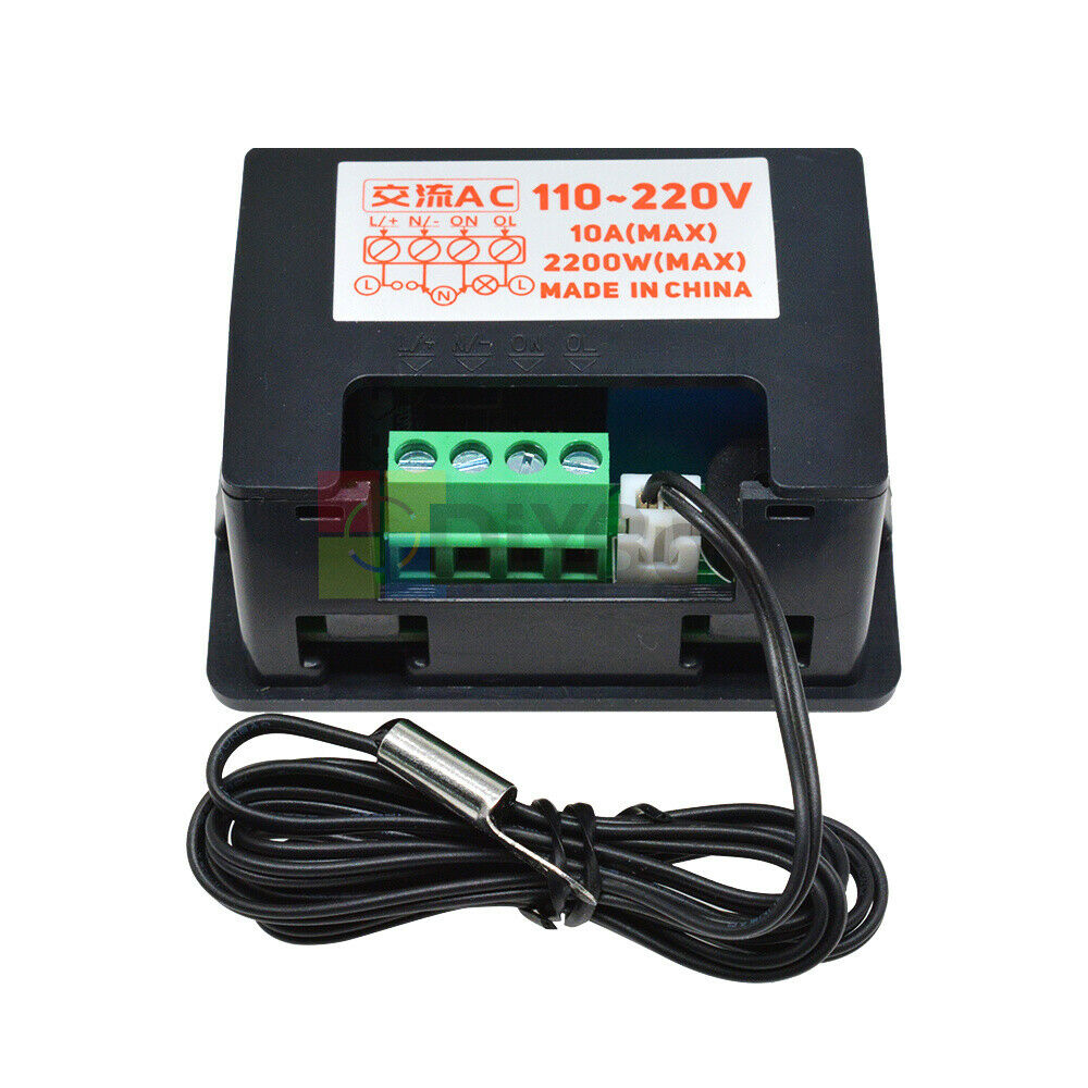 AC110-220V 1.37" LCD Display Temperature Controller w/NTC Sensor Probe -55℃~120℃
