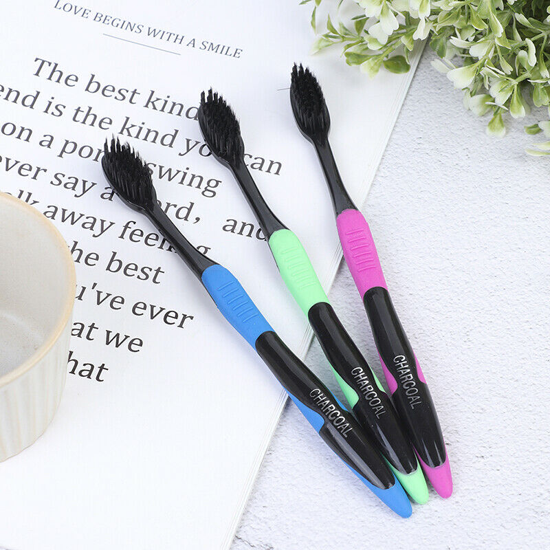 4Pcs/Pack Bamboo Toothbrush Charcoal Toothbrush of Dental Oral Care Soft .l8