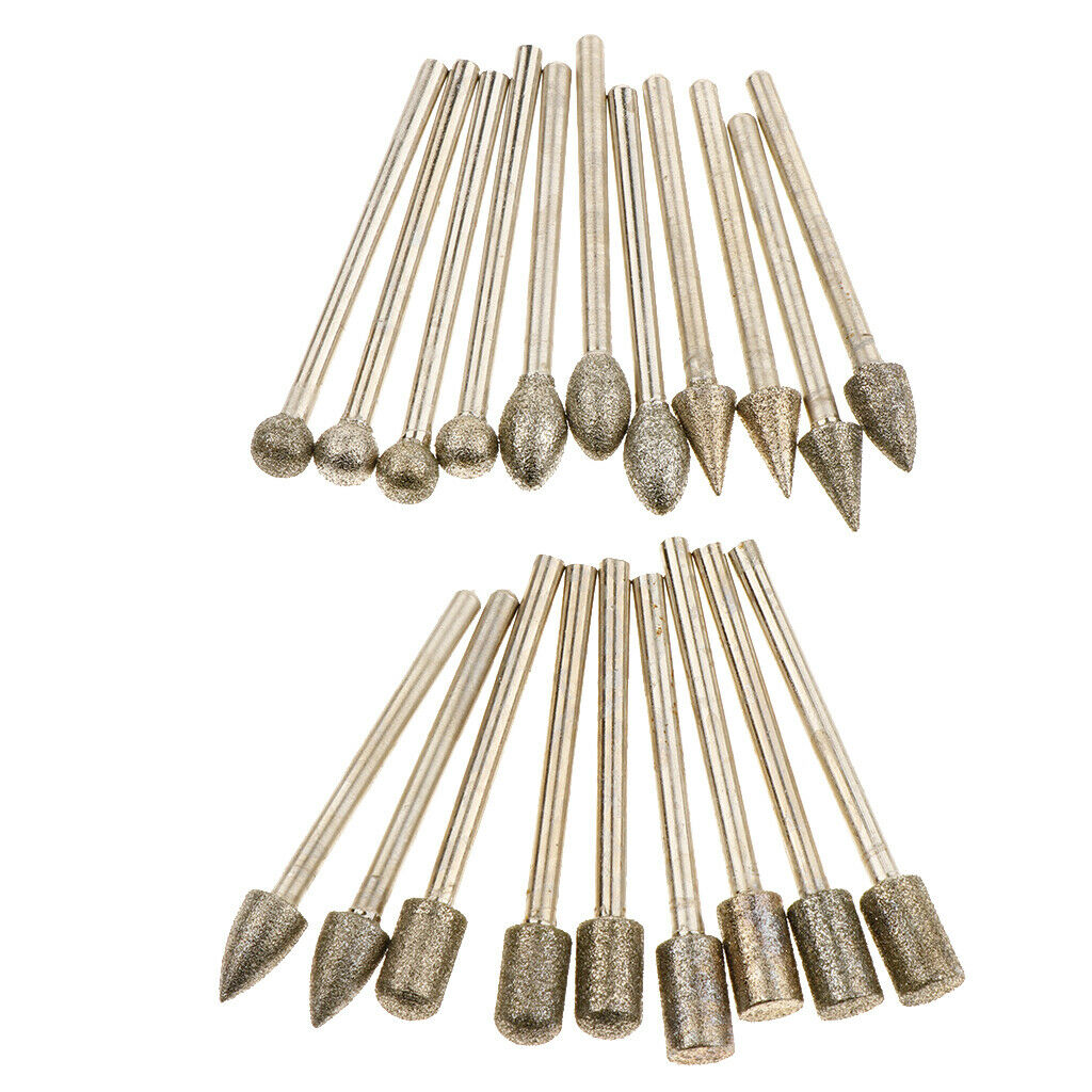 20 Pieces/set Diamond Grinding Head Drill Bits Rotary Tool