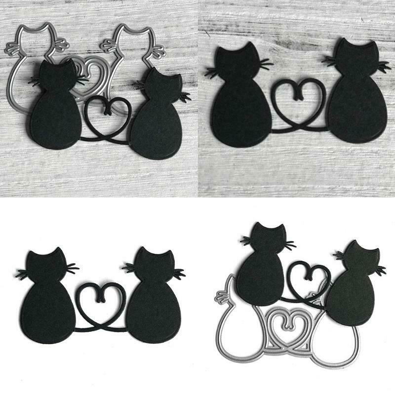 Heart Couple Cat Metal Cutting Dies Stencil Scrapbooking DIY Album Stamp Paper