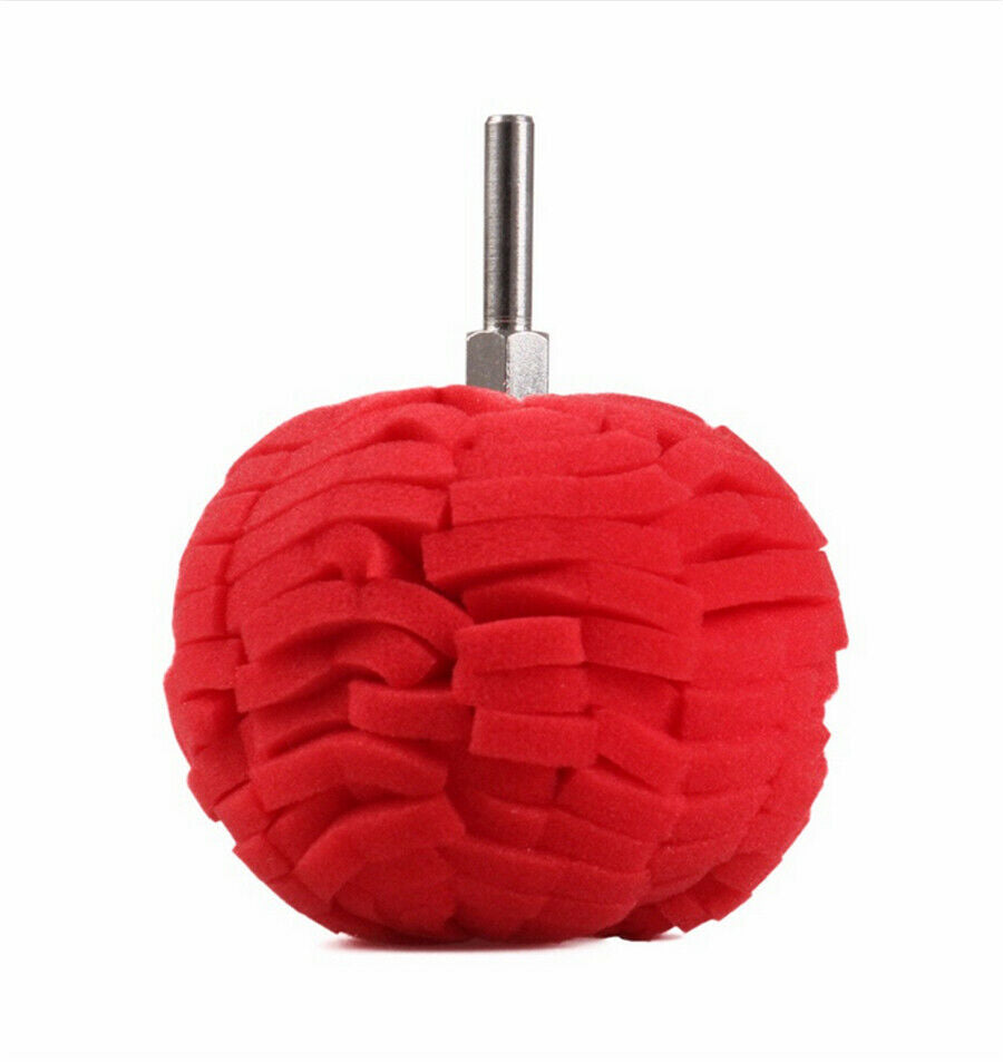 3Pcs Red Soft Polishing Ball Finishing Buffer Polishing Sponge For Car Polishing