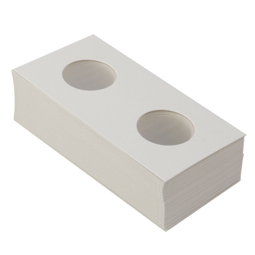 100PCS Cardboard Coin Holders Flips Mylar Coin Supplies 33/25mm